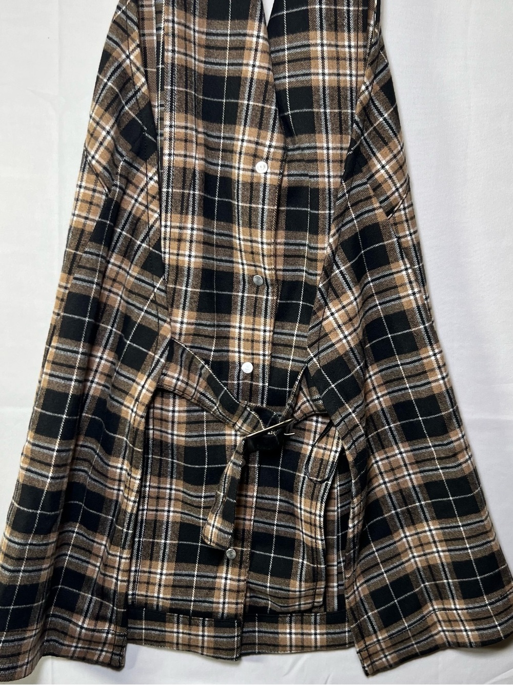 Pilcro Anthropologie Plaid Open Back Halter Vest Top Size S NWT Black Tan - Picture 15 of 16